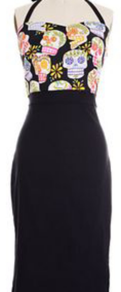 ROCKSTEADY Sugar Skull Rockabilly Dress A000.4